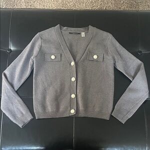 Cropped Button-Up Sweater